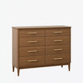 Cassettiera 140 x 45 x 100 cm effetto legno noce con 8 cassetti stile moderno