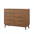 Cassettiera 140 x 45 x 95 cm in legno noce a 8 cassetti stile moderno