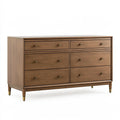 Cassettiera 160 x 45 x 90 cm in legno marrone - contenitore moderno con 6 cassetti