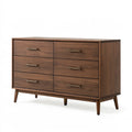 Cassettiera 140 x 45 x 85 cm in legno marrone con 6 cassetti stile moderno