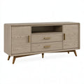 Credenza 180 x 45 x 85 cm in legno rovere chiaro con cassetti e ante stile moderno