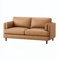 Divano 2 posti 170 cm in similpelle marrone chiaro - stile moderno