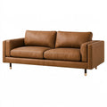 Divano 2 posti 200 x 90 x 82 cm in similpelle marrone stile moderno