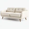 Divano 2 posti 160 x 85 x 85 cm in tessuto avorio con gambe in legno stile moderno