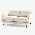 Divano 2 posti 160 x 85 x 82 cm in tessuto color crema con piedi in legno stile moderno