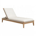Lettino prendisole da esterno 200 x 70 cm in legno e corda beige con schienale regolabile