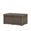 Cassapanca da esterno 120 x 55 x 60 cm in resina marrone - contenitore con coperchio