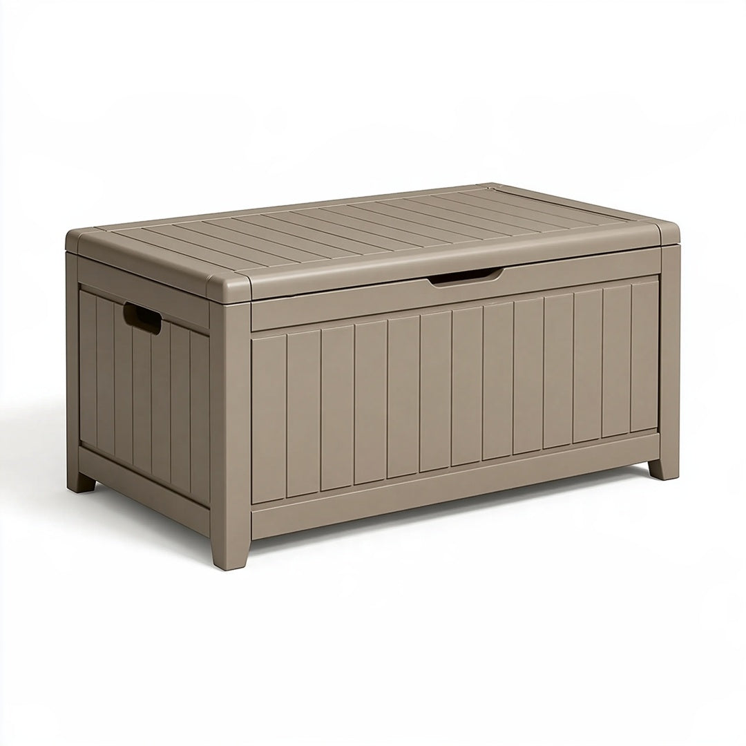 Cassapanca contenitore 120 x 55 x 60 cm in plastica tortora per esterno con coperchio