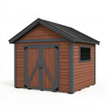 Casetta da giardino 240 x 180 x 220 cm in legno marrone e metallo antracite con doppia porta